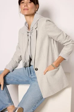 Blazers & Jackets<Z SUPPLY Monroe Pinstripe Blazer Seasalt