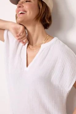 Tops & Tees<MICHAEL STARS Naomi Gauze Top White