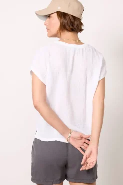 Tops & Tees<MICHAEL STARS Naomi Gauze Top White
