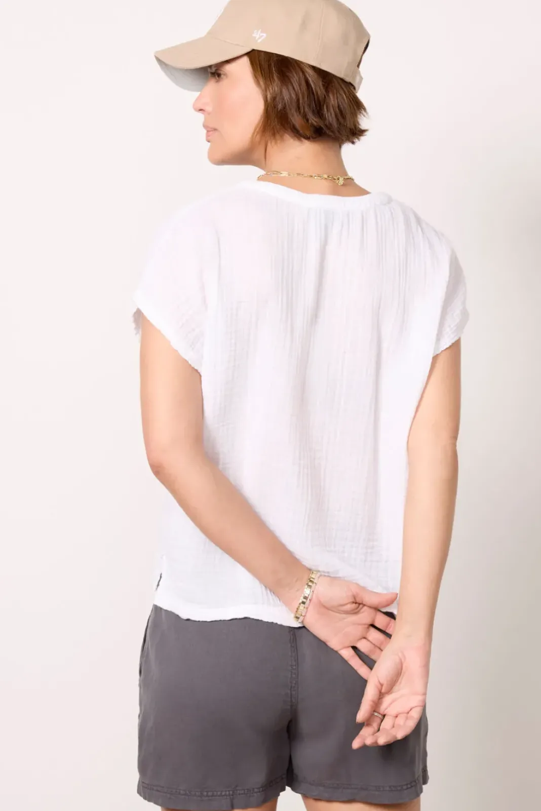 Tops & Tees<MICHAEL STARS Naomi Gauze Top White