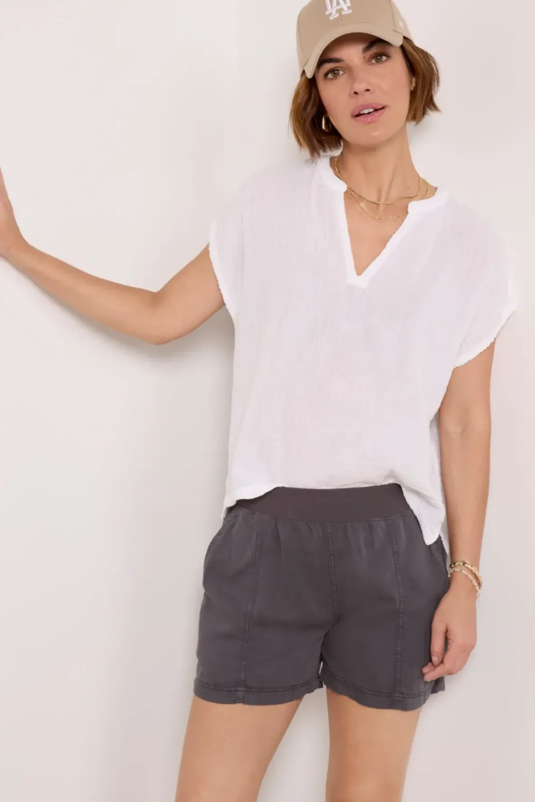 Tops & Tees<MICHAEL STARS Naomi Gauze Top White