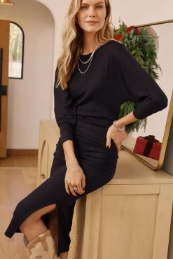 Dresses<MICHAEL STARS Natalie Midi Dress Black