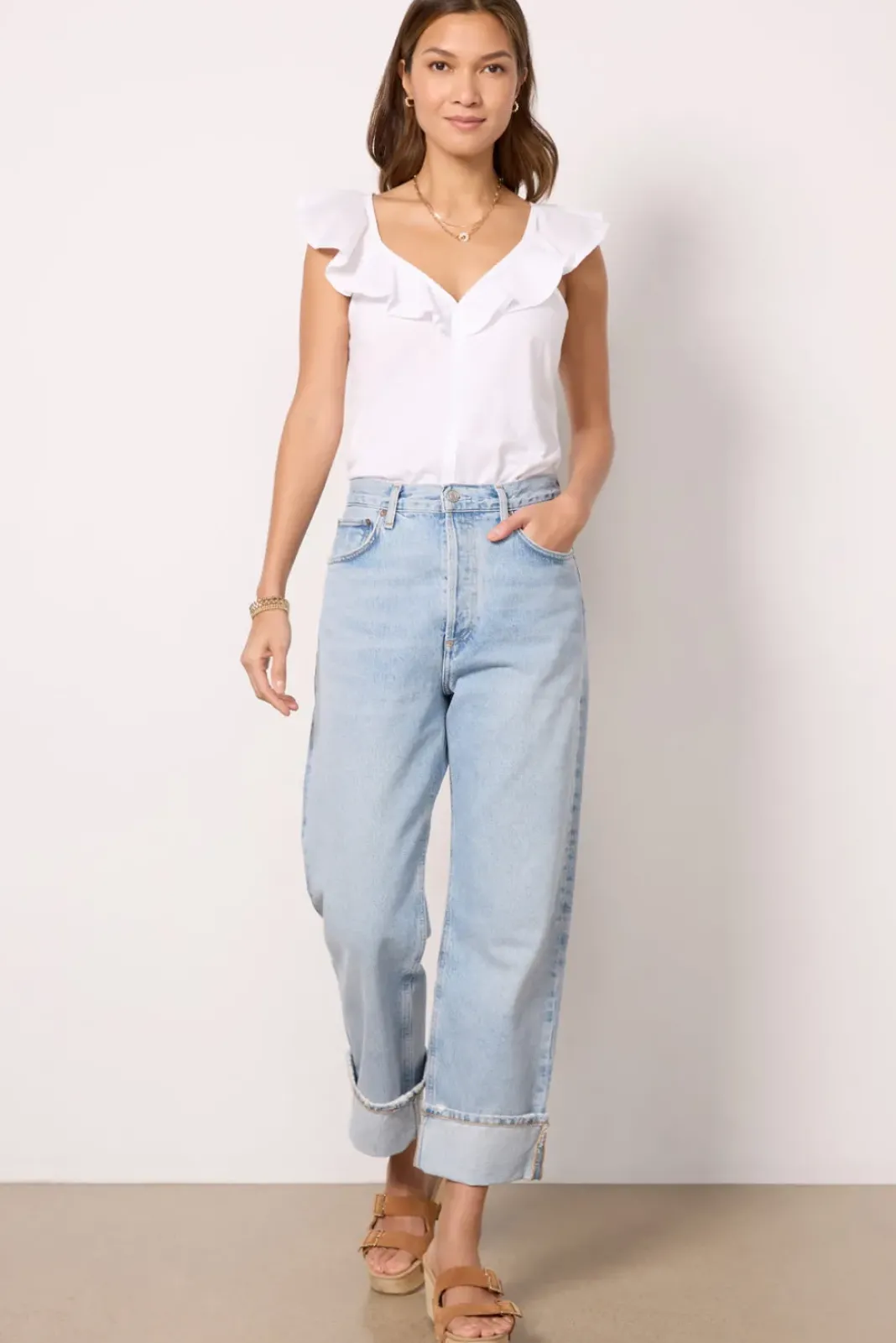 Tops & Tees<NATION LTD Neah Ruffle Tank White