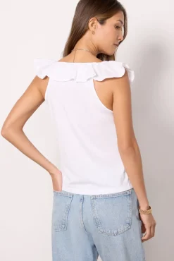 Tops & Tees<NATION LTD Neah Ruffle Tank White
