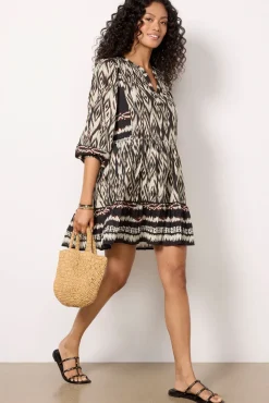 Dresses<VELVET Netta Dress Black/Ecru