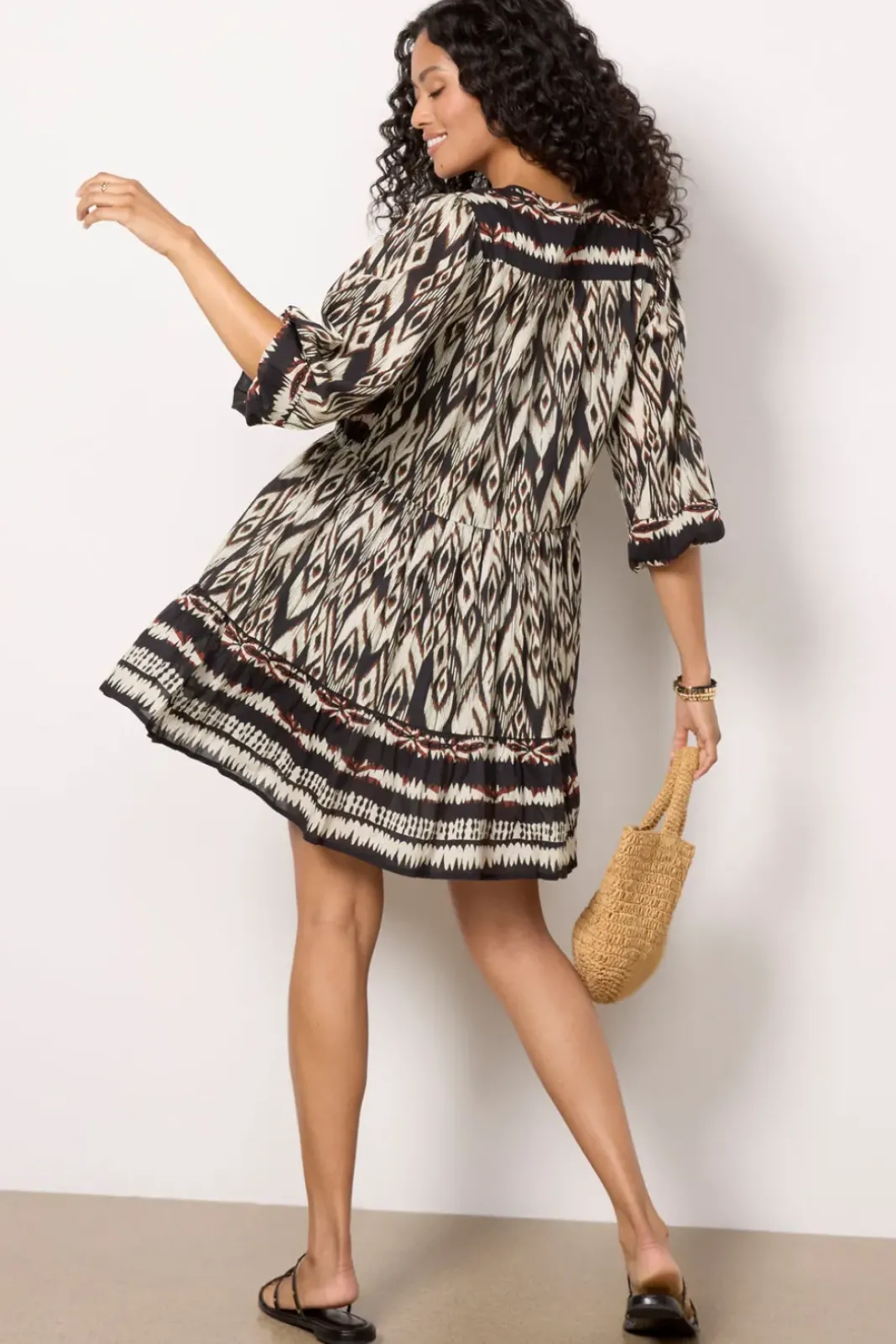 Dresses<VELVET Netta Dress Black/Ecru