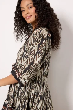 Dresses<VELVET Netta Dress Black/Ecru