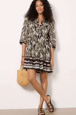 Dresses<VELVET Netta Dress Black/Ecru