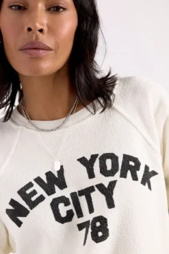 Sweatshirts<RETRO BRAND BLACK LABEL New York Reverse Slub Sweatshirt Vintagewhite