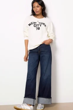 Sweatshirts<RETRO BRAND BLACK LABEL New York Reverse Slub Sweatshirt Vintagewhite