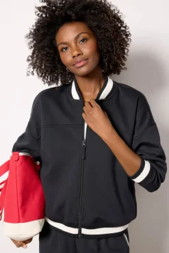 Matching Sets|Blazers & Jackets<EVEREVE Nia Varsity Bomber Black