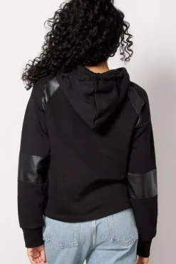 Sweatshirts<EVEREVE Nickie Faux Leather Hoodie Black