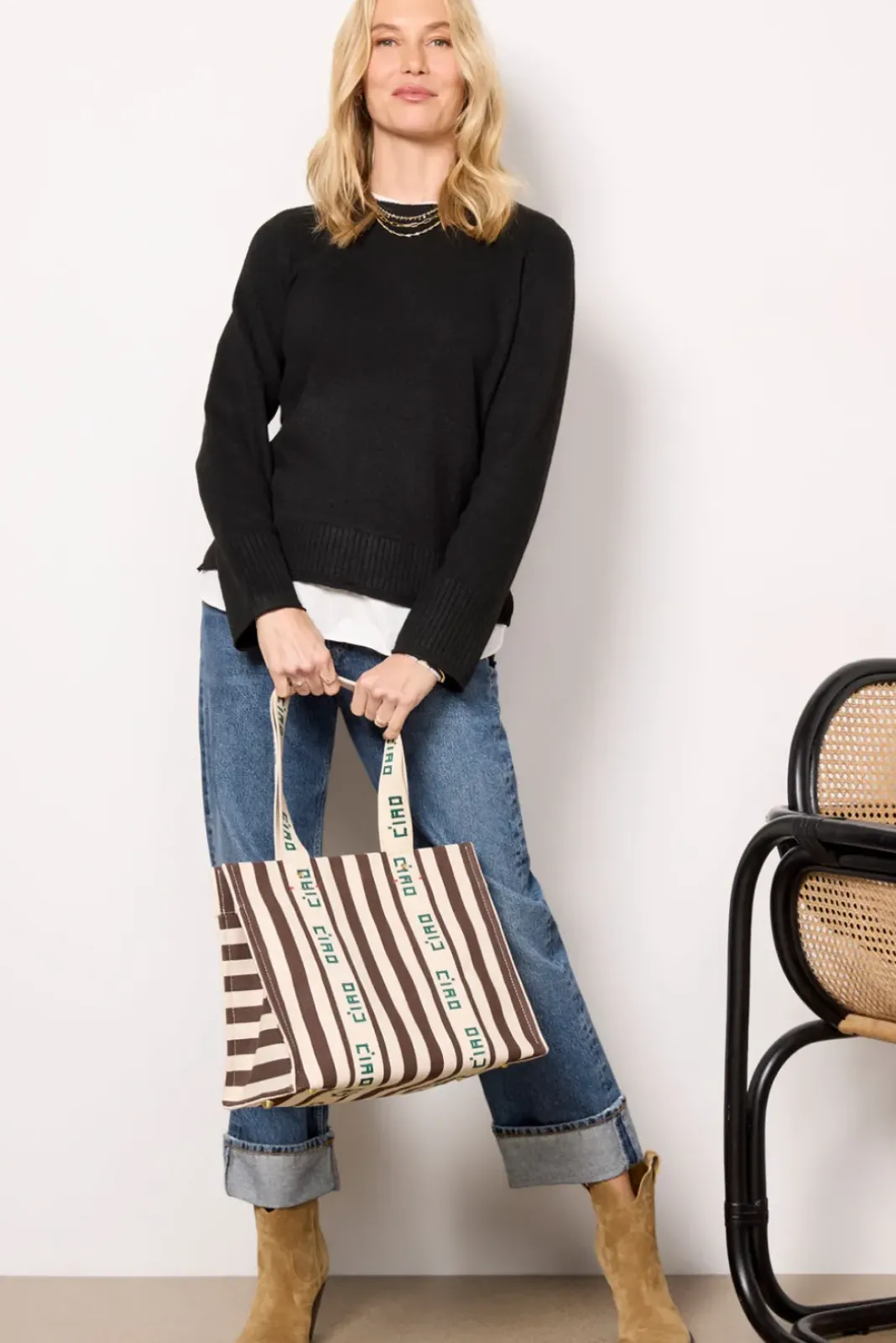 Bags<CLARE V. Noemie Tote Natural/Mocha