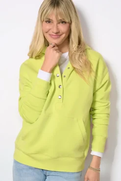 Sweatshirts<EVEREVE Nola Snap Detail Hoodie Washedcitron