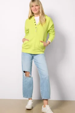 Sweatshirts<EVEREVE Nola Snap Detail Hoodie Washedcitron