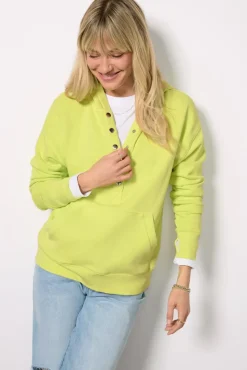 Sweatshirts<EVEREVE Nola Snap Detail Hoodie Washedcitron