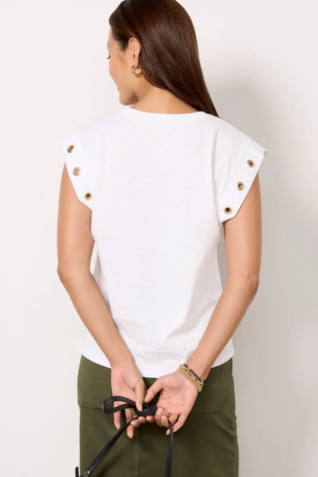 Tops & Tees<NATION LTD Oran Grommet Muscle Tee Opticwhite
