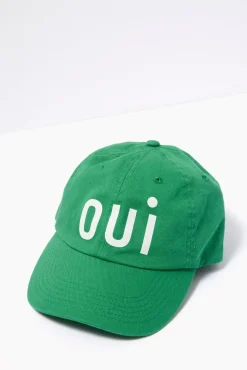 Hats<CLARE V. Oui Baseball Hat Green