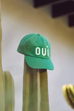 Hats<CLARE V. Oui Baseball Hat Green