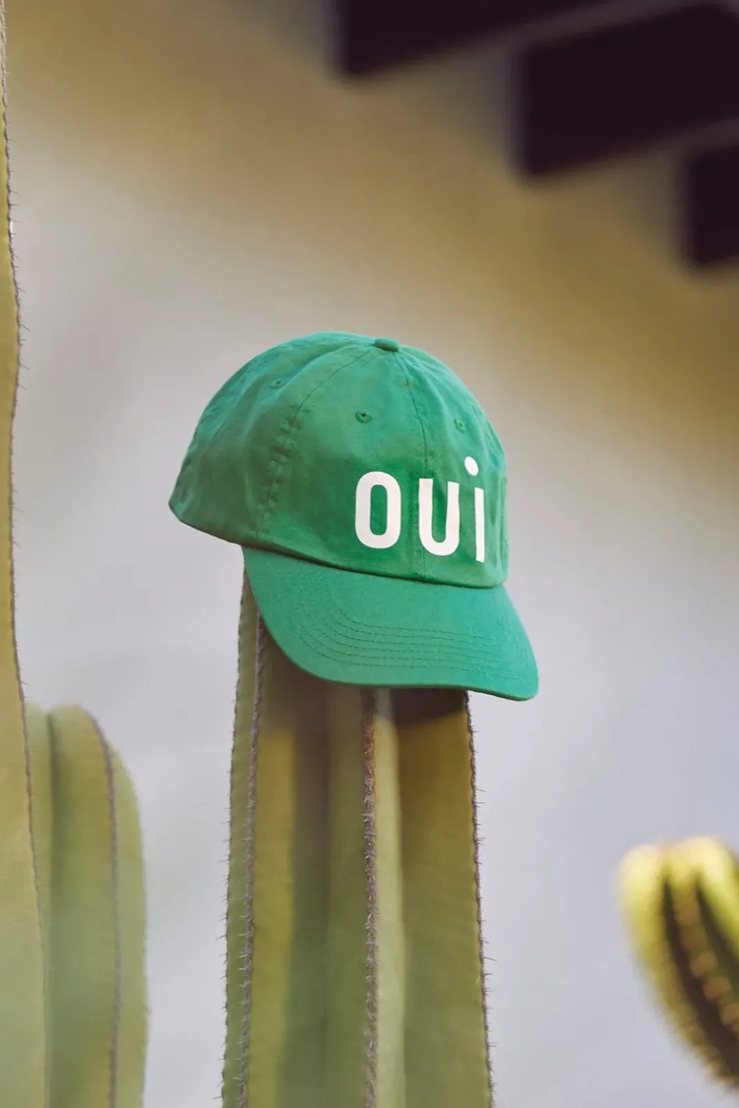 Hats<CLARE V. Oui Baseball Hat Green