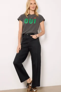 Tops & Tees<CLARE V. Oui Classic Tee Fadedblack