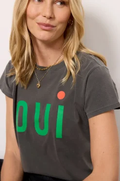 Tops & Tees<CLARE V. Oui Classic Tee Fadedblack