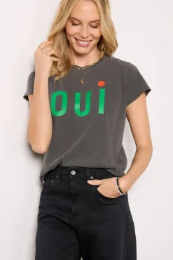 Tops & Tees<CLARE V. Oui Classic Tee Fadedblack