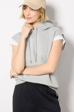 Sweatshirts<Z SUPPLY Oversized Muscle Hoodie Heathergrey