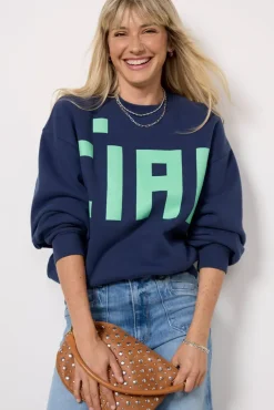Sweatshirts<CLARE V. Oversized Sweatshirt Navymint