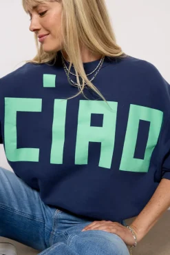 Sweatshirts<CLARE V. Oversized Sweatshirt Navymint