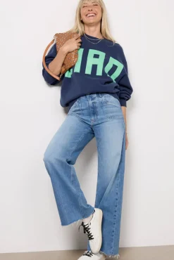 Sweatshirts<CLARE V. Oversized Sweatshirt Navymint