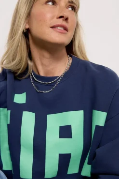 Sweatshirts<CLARE V. Oversized Sweatshirt Navymint