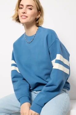 Sweatshirts<CLARE V. Oversized Varsity Sweatshirt Desertblue