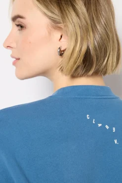 Sweatshirts<CLARE V. Oversized Varsity Sweatshirt Desertblue