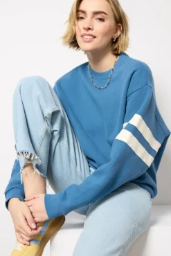 Sweatshirts<CLARE V. Oversized Varsity Sweatshirt Desertblue