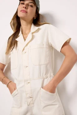 Jumpsuits & Rompers<PISTOLA Parker Romper Ecru