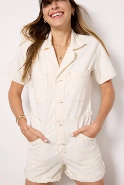 Jumpsuits & Rompers<PISTOLA Parker Romper Ecru