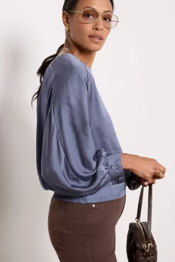 Tops & Tees<EVEREVE Payton Satin Top Greyblue