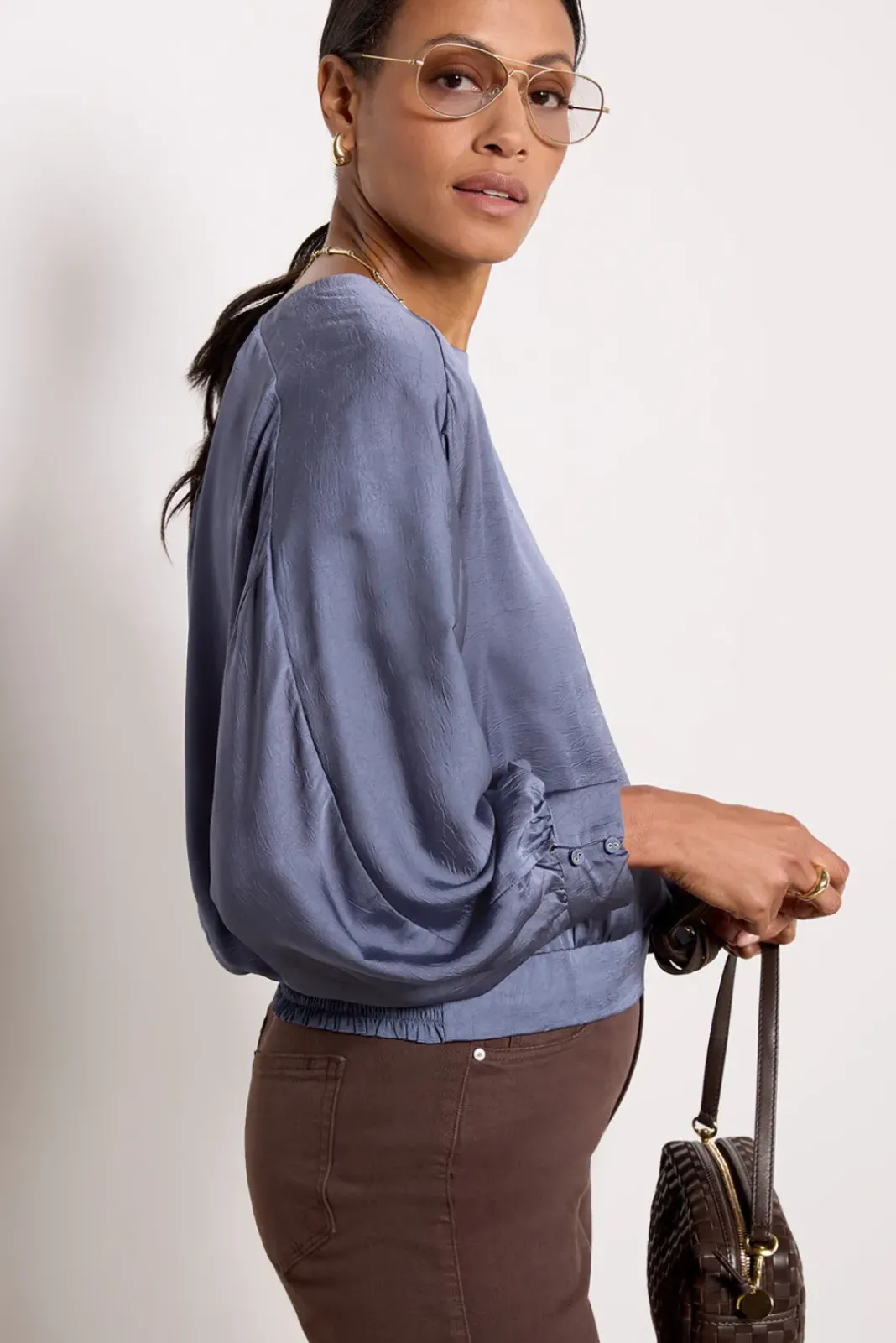 Tops & Tees<EVEREVE Payton Satin Top Greyblue