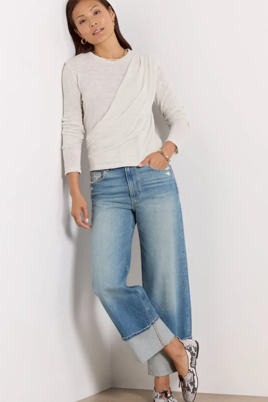 Tops & Tees<SANCTUARY Peace of Mind Top Chalkheather