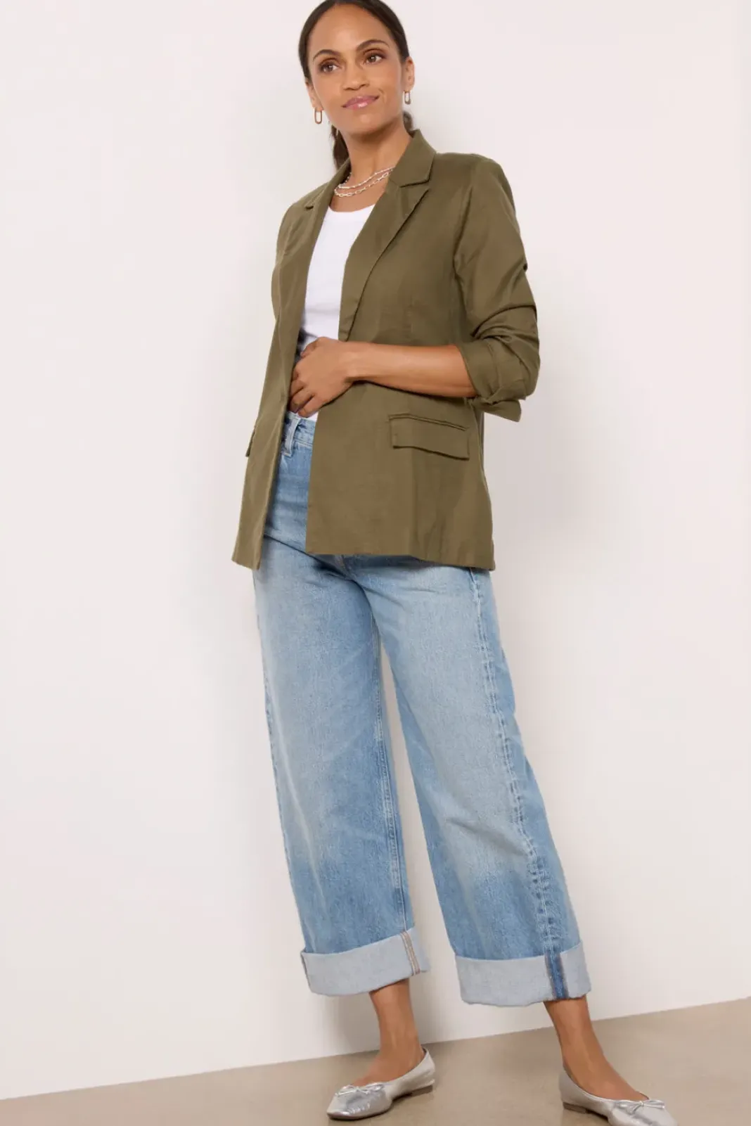 Blazers & Jackets<EVEREVE Perry Linen Blazer Olive