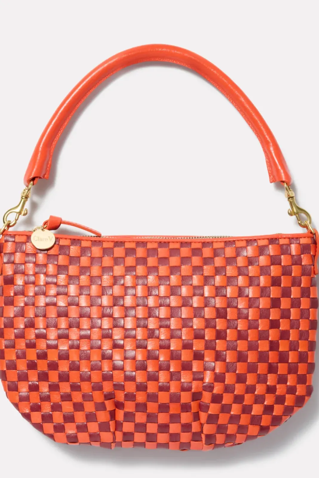 Bags<CLARE V. Petit Moyen Messenger Poppy/Bordeaux