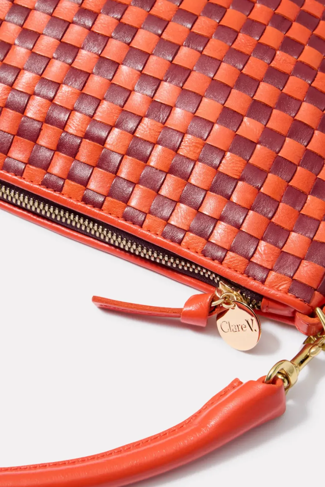 Bags<CLARE V. Petit Moyen Messenger Poppy/Bordeaux