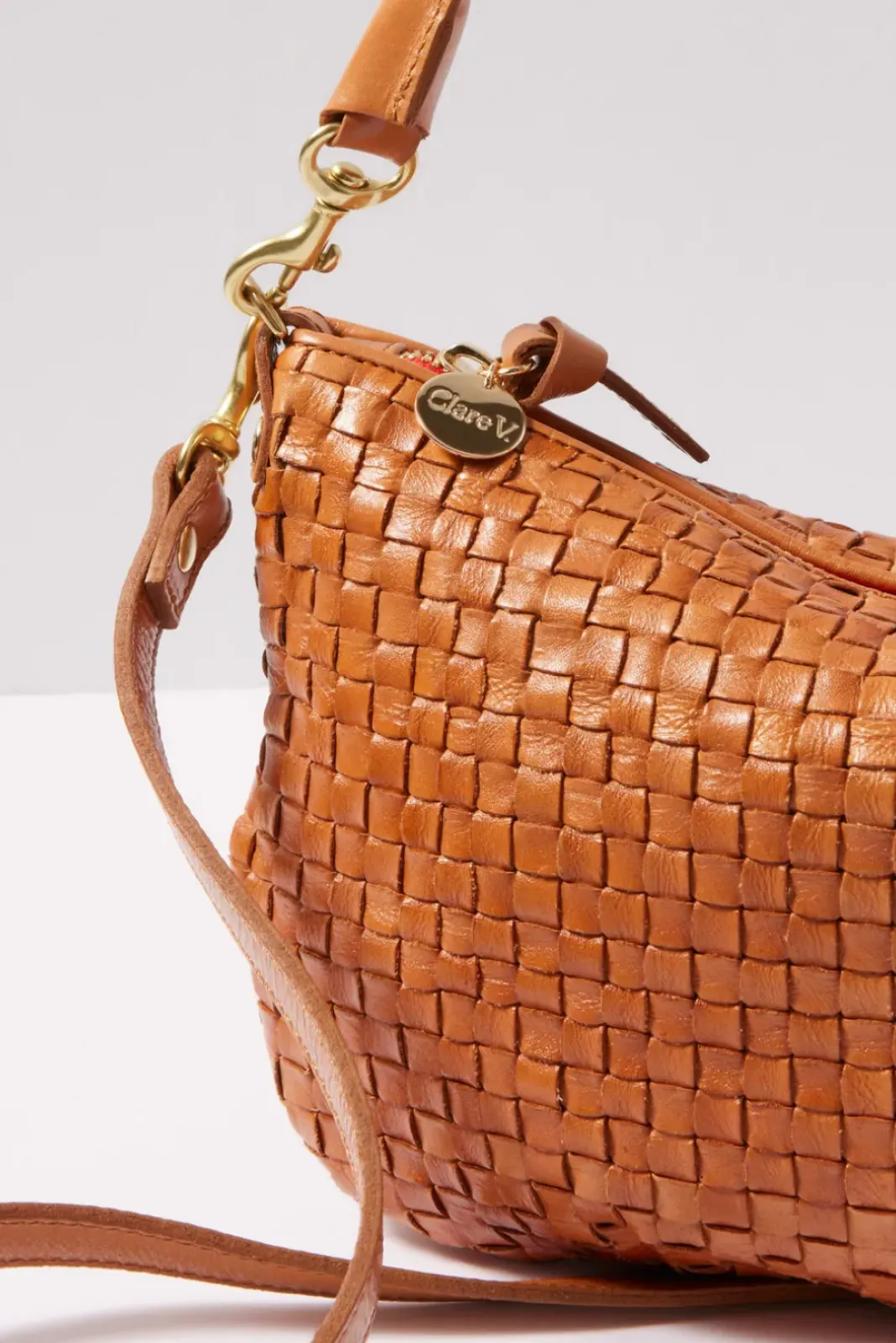 Bags<CLARE V. Petit Moyen Messenger Naturalwovencheck