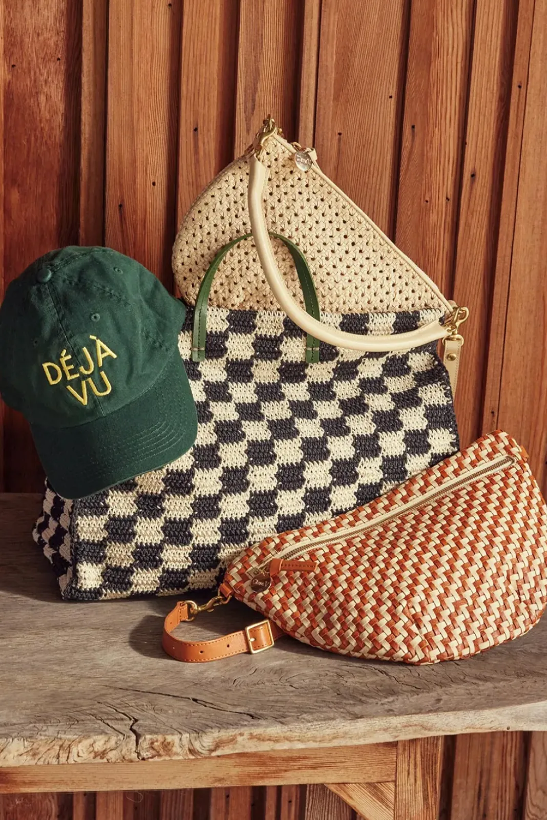 Bags<CLARE V. Petit Moyen Messenger Creamrattan
