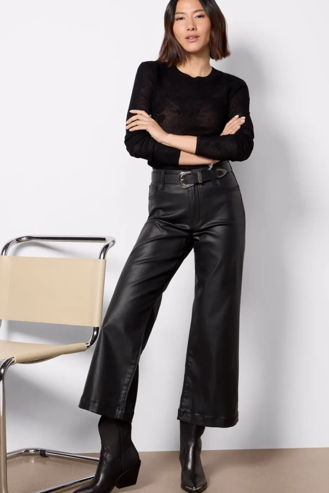 Pants & Leggings<KUT FROM THE KLOTH Petite Coated Meg Wide Leg Black