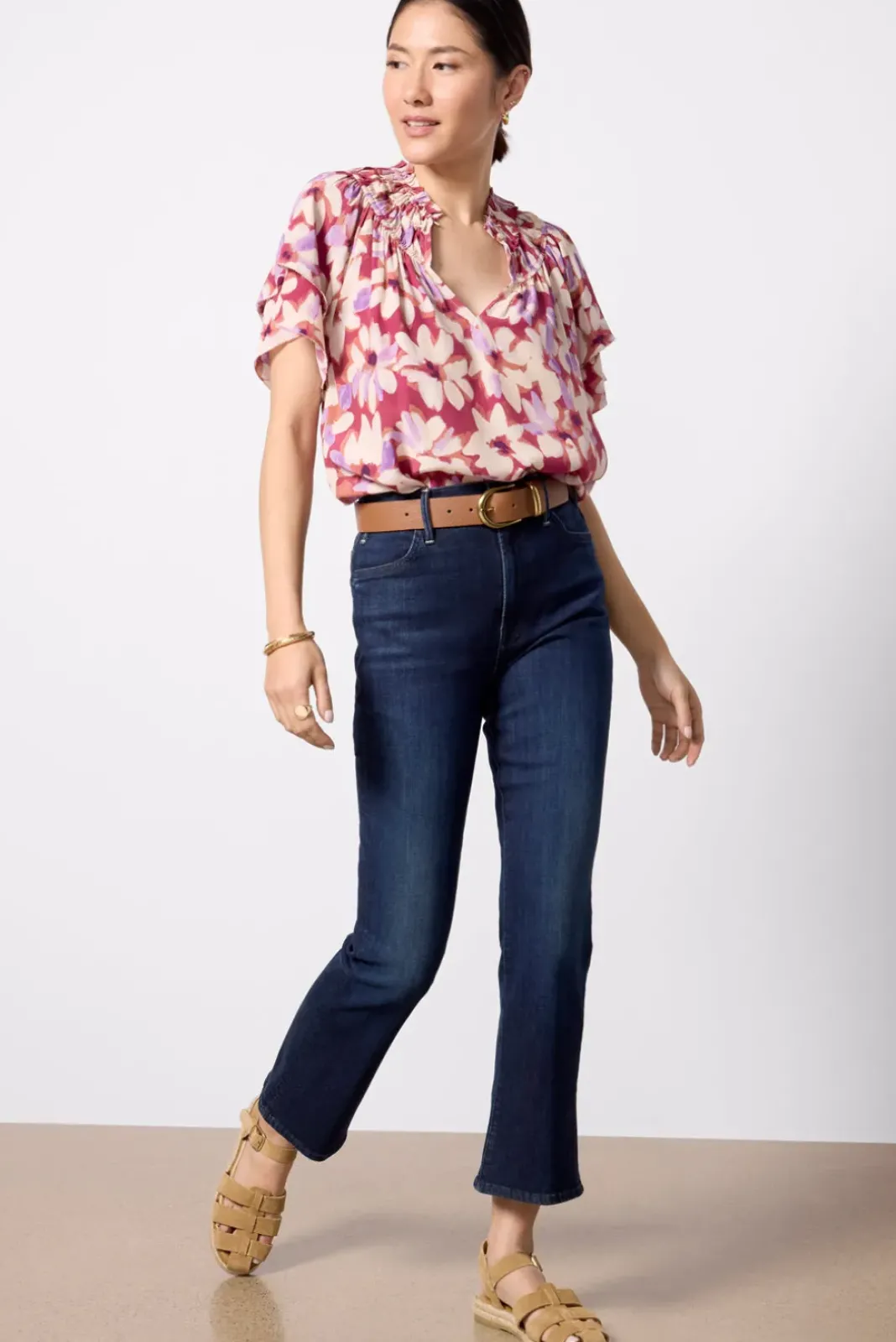 Jeans<MOTHER Petite Lil` Hustler Ankle Cornerpiece