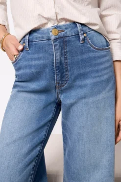 Jeans<KUT FROM THE KLOTH Petite Meg Wide Leg Raw Hem Milestone
