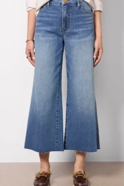 Jeans<KUT FROM THE KLOTH Petite Meg Wide Leg Raw Hem Milestone
