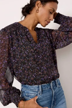 Tops & Tees<EVEREVE Petra Floral Blouse Plummulti
